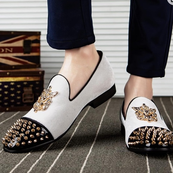 Meijiana Velvet Loafers Dress Shoes with Metal Embellishments Luxury Loafer 12 - Picture 16 of 16